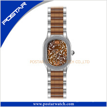 Многоцветный мода из нержавеющей стали часы Кварцевые часы в IP-коричневый покрытие